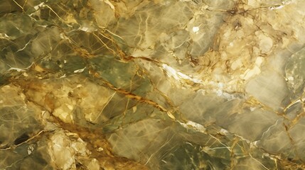 Abstract watercolor floral marble with vintage green paper texture having golden lines oriented 
