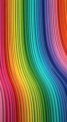 Abstract background featuring a vibrant spectrum of rainbow colors arranged in smooth, flowing, vertical curved lines.
