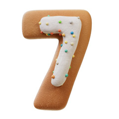 3D Font.Biscuit Donut Font Concept. Isometric Alphabet. Numbers And Letters. 3d rendering isolated...