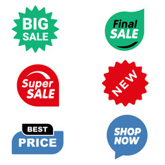 Sale Label and Discount Offer Set – Coupon Badges and Promotion Banners Vector