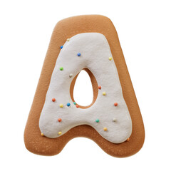 3D Font.Biscuit Donut Font Concept. Isometric Alphabet. Numbers And Letters. 3d rendering isolated...