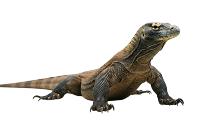 Komodo dragon reptile isolated on transparent background