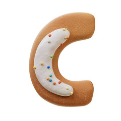 3D Font.Biscuit Donut Font Concept. Isometric Alphabet. Numbers And Letters. 3d rendering isolated...