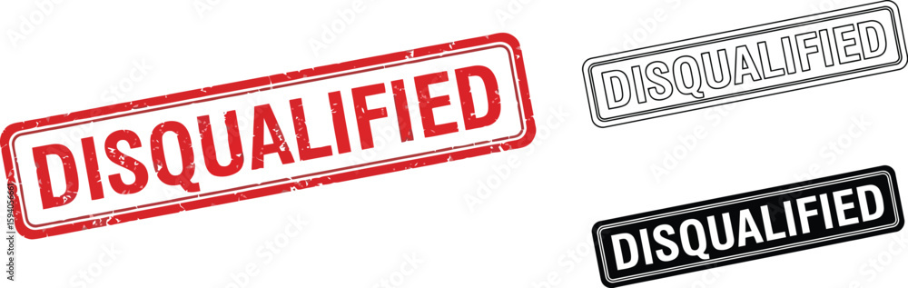 Poster disqualified stamp vector image for business failure and rejection concept design element template