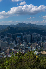 Seoul cityscapes, skyline, office building and skyscrapers in Seoul city, Korea, in summer season