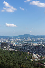 Seoul cityscapes, skyline, office building and skyscrapers in Seoul city, Korea, in summer season