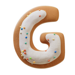 3D Font.Biscuit Donut Font Concept. Isometric Alphabet. Numbers And Letters. 3d rendering isolated...