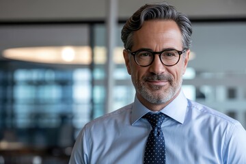 Naklejka premium Portrait of a confident businessman in an office setting