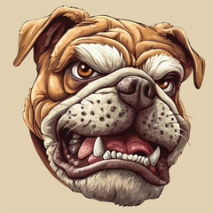 Graffiti Style Angry Boxer Dog Head – Urban Art for T-Shirts, Stickers & Print

