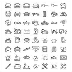 Car Line Icon Set Automotive Transportation Icons for Design and Creative Projects This