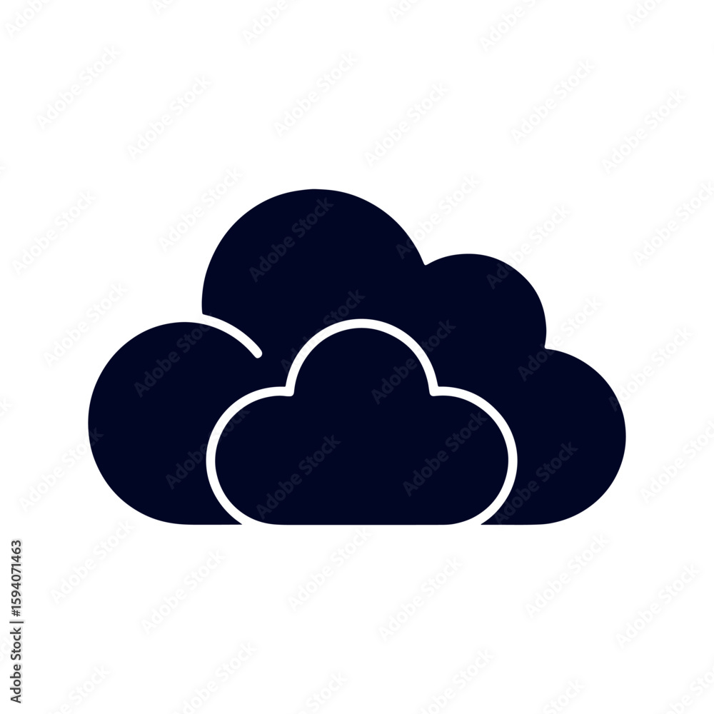 Poster stylized cloud icon illustration a simple and clean weather symbol for digital designs and user inte