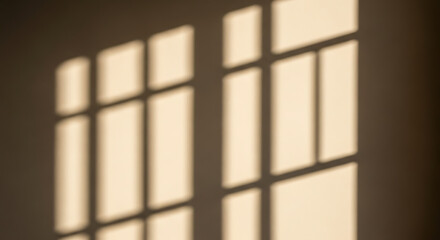 Window light casting shadows on a wall creating an abstract pattern in a warm and inviting space ai generated