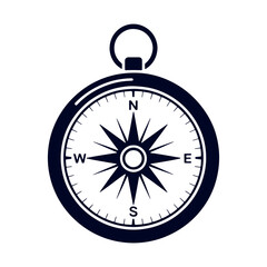 Simple Compass Icon Guiding in Nautical Exploration and Adventure for Travelers and Outdoor Enthusiasts Seeking Direction and Precise Navigation