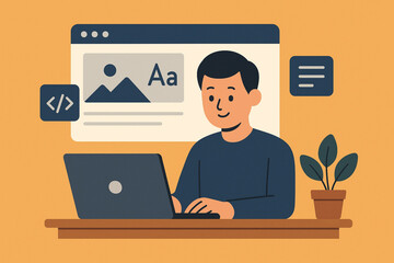  Frontend developer coding vector icon