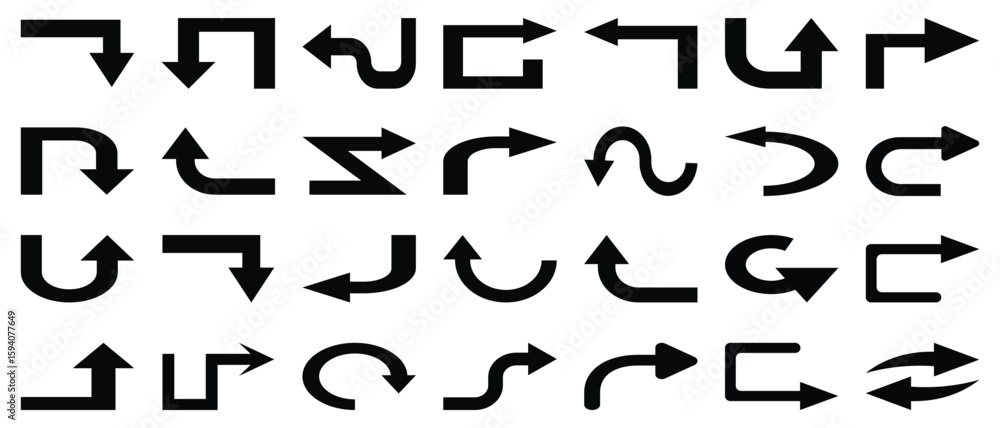 Poster mega set of way direction arrow sign. way sign. road navigation arrows. driving direction mark, loca