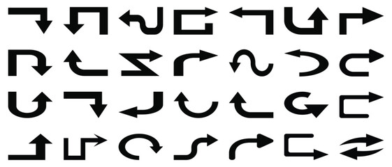 Mega set of way direction arrow sign. Way sign. Road navigation arrows. Driving direction mark, location point crossroad. Way direction arrow sign. Stock Vector.