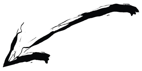 Black arrow isolated on white background.