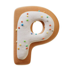 3D Font.Biscuit Donut Font Concept. Isometric Alphabet. Numbers And Letters. 3d rendering isolated...