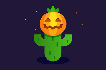 Glowing green potion in spider cup on spooky table Halloween drink vector illustration