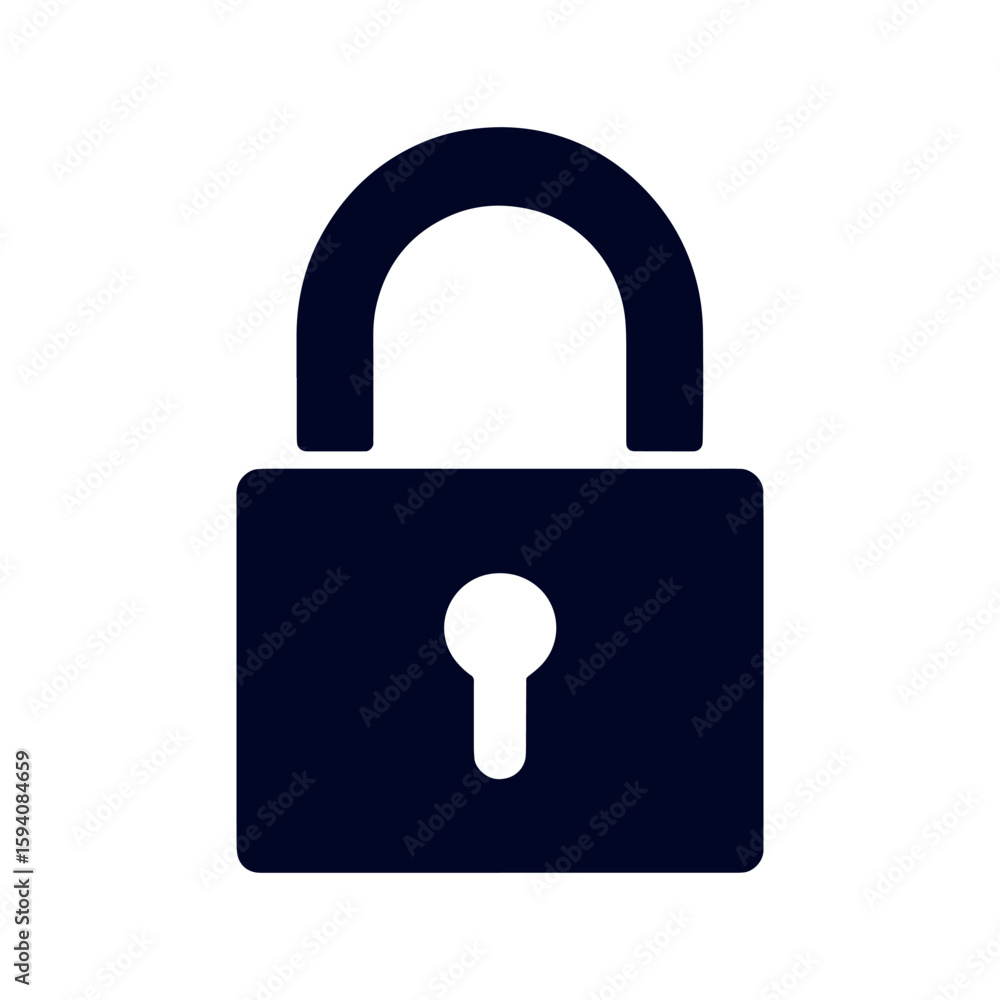 Poster simple lock icon represents security protection and privacy concepts for website design and applicat