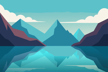 Peaceful Fjord with Mountains and Reflection