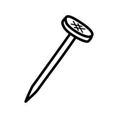 Building nail icon with hand drawn design style