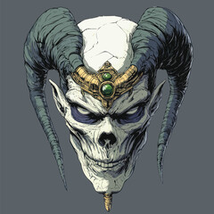 Angry Pharaoh Mummy Head – Ancient Egyptian Horror Art for T-Shirts & Stickers

