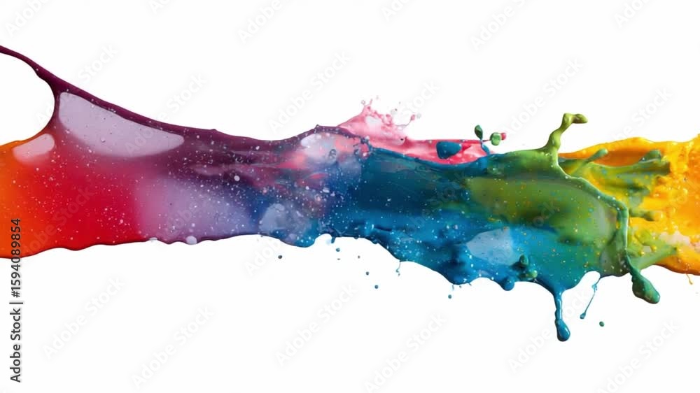 Poster chromatic symphony: a dynamic splash of vibrant, mixed hues bursts forth in a display of pure artist