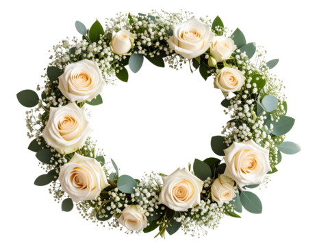 Flower Wreath Frame for Wedding Invitation