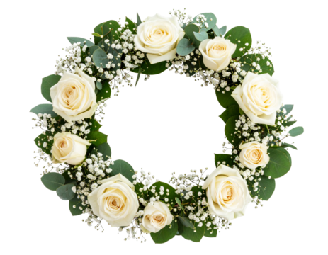 Flower Wreath Frame for Wedding Invitation