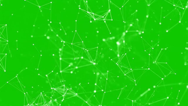 Abstract Network Design On Green Screen Background
