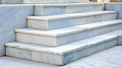 Exterior steps of light-colored stone.