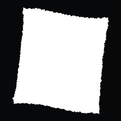 Obraz premium Vector art of a white paper texture with torn edges on a black background
