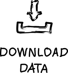 download data icon in doodle style