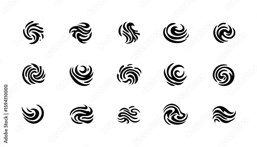 Aufkleber a dynamic collection of water splash vector designs, rendered in a clean, minimalist style, perfect 