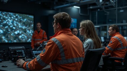 Emergency Response Team Monitoring City Surveillance System