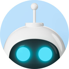 Circular icon of virtual assistant