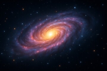 Radiant Spiral Galaxy in Deep Space with Bright Center Glow