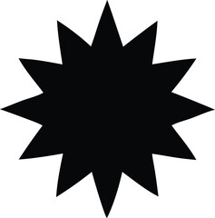 Obraz premium Black Starburst Shape on White Background vector