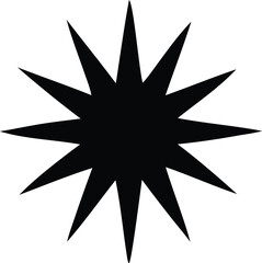 Obraz premium Black Starburst Shape With Sharp Points white