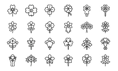Bundle Phlox Icon Silhouettes Style White Background 38