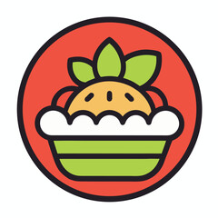 Icon of a piece of bread topped with a green ingredient