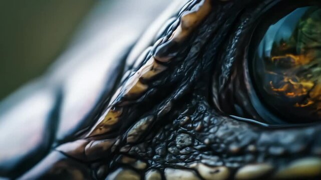 Close-up of a turtle shell showcasing vibrant textures and patterns.