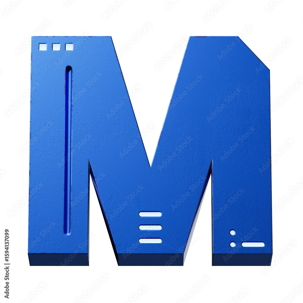 Fototapete futuristic style font concept. Numbers And Letters. 3d rendering isolated on black background