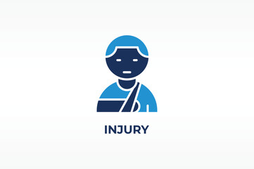 INJURY vector, icon or logo sign isolated symbol illustration