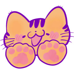 하이파이브 하는 고양이 캐릭터