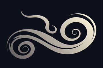 Swirling Organic Smoke Patterns Shaped Like Vines Illustration