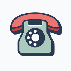 Hotline phone stroke vector line icon on white background