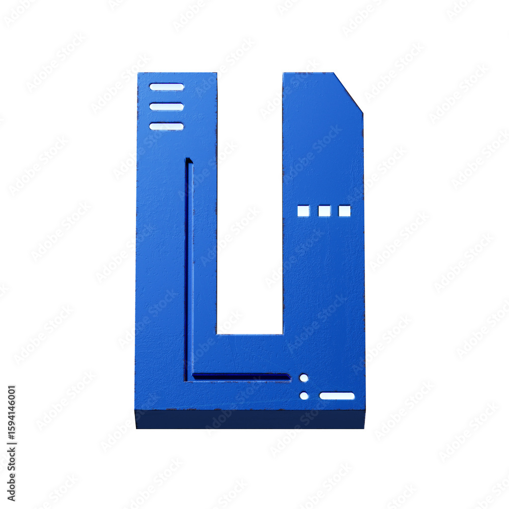Poster futuristic style font concept. numbers and letters. 3d rendering isolated on black background