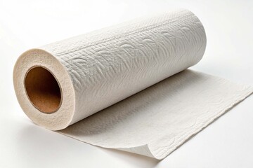 Fototapeta premium Empty kitchen paper roll on White Backgrounds